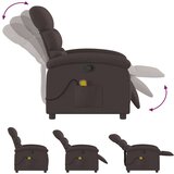  Masažni naslanjač temno rjavo blago, (20922420) | Shoptok.si