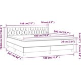  Box spring postelja z vzmetnico temno siva 180x200 cm blago, (20846875) | Shoptok.si