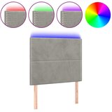 Maison Chic led posteljno vzglavje - vzglavna omarica - nočna omarica svetlo sivo 100x5x118/128 cm žamet, (21712702) Cene
