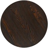 vidaXL Bistro miza mediapan in jeklo okrogla 60x75 cm temna jesenovina | Shoptok.si