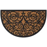 vidaXL Predpražnik polkrožen 45x75 cm guma in kokosova vlakna | Shoptok.si