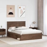  Konstrukcija postelje z vzglavjem Rjav hrast 140 x 200 cm, (5000104312) | Shoptok.si