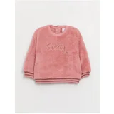 LC Waikiki Crew Neck Long Sleeve Embroidery Detailed Plush Baby Girl Sweatshirt