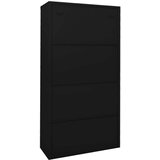  Uredski ormarić s kliznim vratima crni 90 x 40 x 180 cm čelični | shoptok.hr