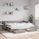 vidaXL Izvlečna dnevna postelja s predali taupe 80x200 cm blago, (20787954) | Shoptok.si