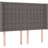  Vzglavje z ušesi sivo 147x16x118/128 cm umetno usnje, (20933654) | Shoptok.si