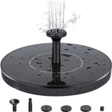 Vodna fontana na sončno energijo 16 cm Črna, (21286665)