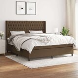  Box spring postelja z vzmetnico temno rjava 180x200 cm blago, (20896402) Cene