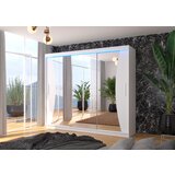 ADRK Drsna omara z ogledalom DIEGO 250 cm - BELA | Shoptok.si