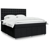 vidaXL Krevet s oprugama i madracem crni 180x200 cm od tkanine | shoptok.hr