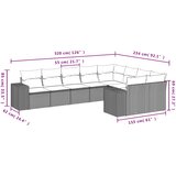  9-dijelni set vrtnih sofa s jastucima crni od poliratana | shoptok.hr