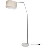 QAZQA Stoječa svetilka jeklena s svetlo sivim senčilom 50 cm - Editor | Shoptok.si