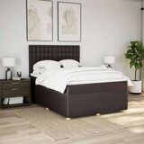 vidaXL Box spring postelja z vzmetnico temno rjava 160x200 cm blago, (21306439) | Shoptok.si