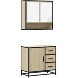  2-dijelni set kupaonskog namještaja boja hrasta sonome drveni | shoptok.hr