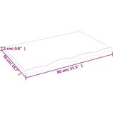Stolna ploča svjetlosmeđa 80 x 50 x 2 cm tretirana hrastovina | shoptok.hr