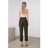 Trendyol Khai Checkered Triangle Waist Closure Carrot Pants | shoptok.hr