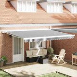 Tenda na uvlačenje antracit-bijela 4,5x3 m tkanina i aluminij | Eponuda.com