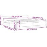  Okvir za krevet od masivnog drva bijeli 180 x 200 cm veliki | shoptok.hr