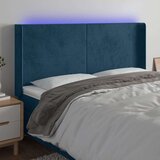  LED uzglavlje tamnoplavo 163x16x118/128 cm baršunasto | shoptok.hr