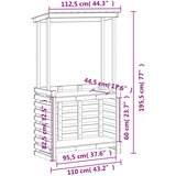 Vanjski barski stol s krovom smeđi 112,5 x 57 x 195,5 cm drveni | shoptok.hr