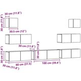  7-dijelni zidni set TV ormarić konstruirano drvo | shoptok.hr