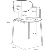 Hübsch Črn kovinski jedilni stol z nasloni za roke/z možnostjo nalaganja Arch – | Shoptok.si