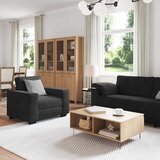  3-dijelni set sofa s jastucima crni baršun | Shoptok.si