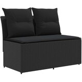  2 Komad Sofa na sredini vrta s podiznim stolom poliratan Crna | shoptok.hr