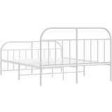Metalni okvir kreveta uzglavlje i podnožje bijeli 150 x 200 cm | shoptok.hr