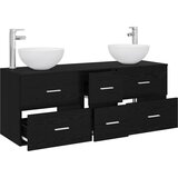 Set ormarića za kupaonicu 3 kom. Crni hrast 49,5 x 41 x 64,5 cm | shoptok.hr