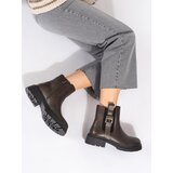 Shelvt Brown women's Chelsea boots with buckle | Eponuda.ba