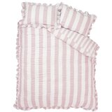 Catherine Lansfield Rožnata 3-delna posteljnina za zakonsko posteljo 200x200 cm Seersucker Frill Stripe – Cene