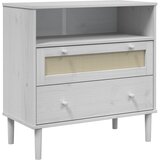  Komoda SENJA bijela izgled ratana 80x40x80 cm masivna borovina | shoptok.hr