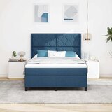  LED Box Spring Krevet s uzglavljem Plava 140 x 200 cm tkanina | shoptok.hr