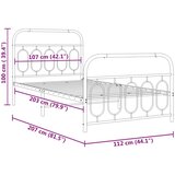 vidaXL metalni okvir kreveta uzglavlje i podnožje bijeli 107x203 cm | shoptok.hr