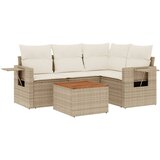  5-dijelni vrtni set sofa s jastucima bež od poliratana | shoptok.hr