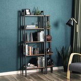  Knjigoteka u rustikalnom stilu s 5 polica, metalni okvir | shoptok.hr