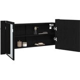  LED Ogledalo s Ormarom s policom Crni hrast 100 x 12 x 45 cm | shoptok.hr