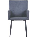  Jedilni stoli z naslonjali za roke 2 kosa sive umetno usnje, (21822583) | Shoptok.si
