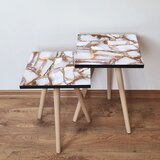 Hanah home 2Shp262 - brown brownwhitegold nesting table (2 pieces) | ePonuda.com