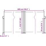  Uvlačiva bočna tenda 100 x 600 cm krem | shoptok.hr