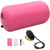 Gimnastički valjak na napuhavanje s crpkom 120 x 90 cm PVC rozi | shoptok.hr
