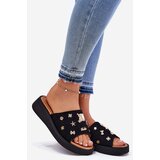 VINCEZA Ladies Suede Slippers With Clips Black 66741 | Shoptok.si