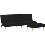 Maison Chic kavč - Sofa - Kanape dvosed z ležiščem in stolčkom za noge črno blago, (21727758) Cene