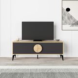Marckeric Crna/u prirodnoj boji TV komoda u dekoru hrasta 140x51 cm Vae – | shoptok.hr