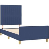 Posteljni okvir z vzglavjem moder 90x200 cm blago | Shoptok.si