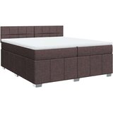 vidaXL Box spring postelja z vzmetnico temno rjav 200x200 cm blago, (21308772) | Shoptok.si