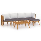 Maison Chic Seti vrtnega pohištva - Vrtna garnitura - Vrtni pohištvo set 6-delna z blazinami trden akacijev les, (21807808) | Shoptok.si