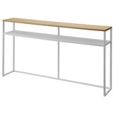 YAMAZAKI Bijeli/svjetlo smeđi pomoćni stol u dekoru jasena 20,5x126 cm Tower – Cijene