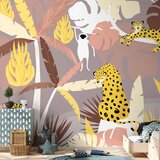  Foto tapeta - Cheetahs in the jungle - landscape with exotic animals with palm trees for children 250x175 Vodootporna | shoptok.hr